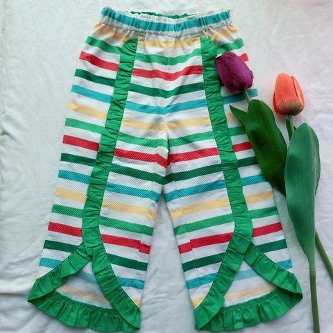 SALE!! color border pants （green)