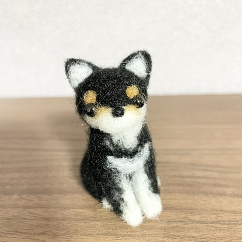 柴犬　黒　羊毛フェルト