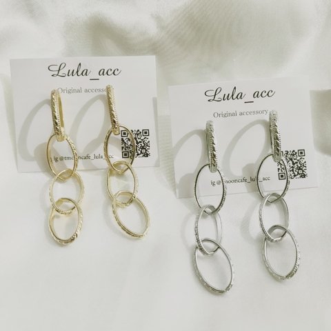 〖3for 1500yen♡︎〗【＋150】2color♡4連 チェーンピアス