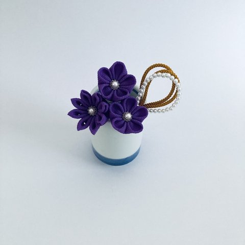 つまみ細工の小花セット　江戸紫