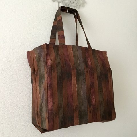 木目調エコバッグ、ウッドフェンス柄タイト・アンド・タイディ・トートバッグ; Wood Fence Tight ‘n’ Tidy Tote Bag、エコバッグ、eco bag