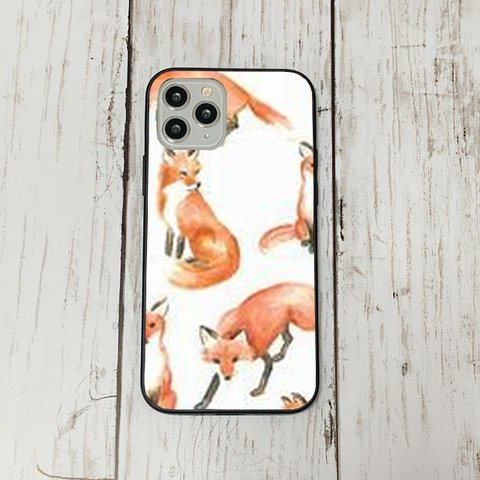 iphoneケース26 韓国 iphoneケース 強化ガラス おしゃれ 北欧 きつね　レトロ　アイフォン　リバティ　かわいい　流行り iface