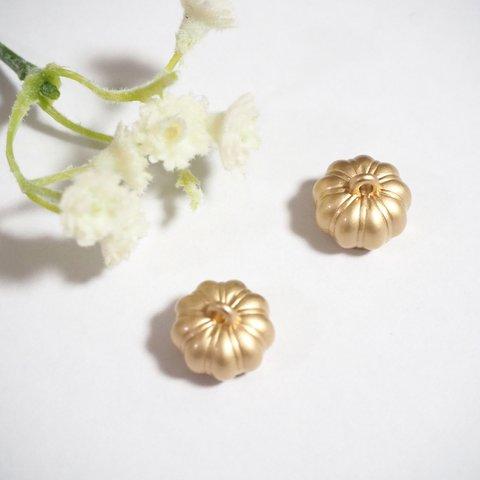 2個 かぼちゃチャーム 10×13mm ゴールド かぼちゃ 野菜チャーム アクセサリーパーツ 【T133】