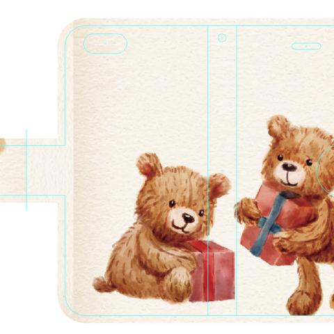 新品送料無料iPhoneケース  手帳型 クマの絵