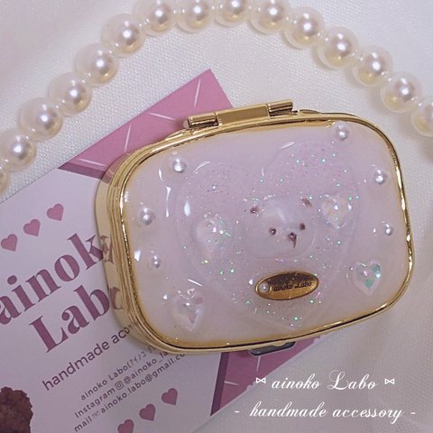 ♡ aurora handpaint bear pill case ♡