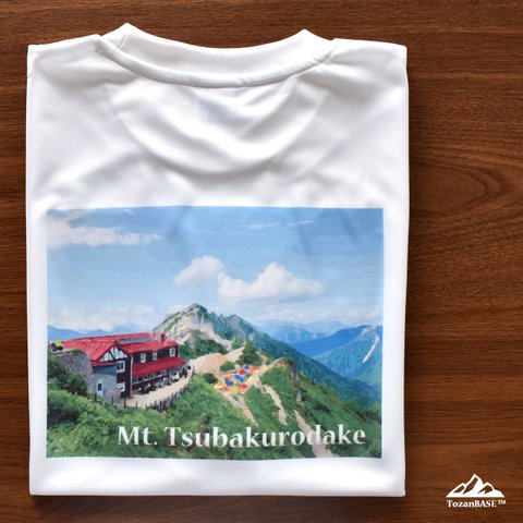 燕岳 燕山荘 バックプリント Tシャツ ドライ 吸水速乾 山 登山 アウトドア