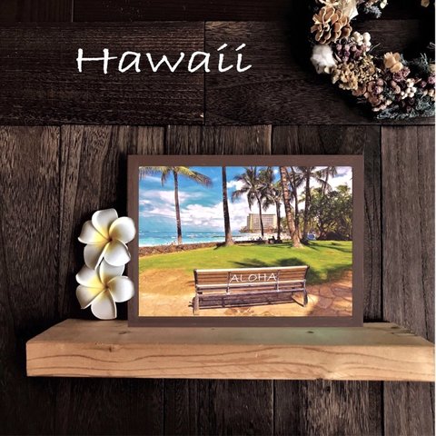 【送料無料】南国の風景☆HAWAII No.496                          フレーム付    A4サイズ