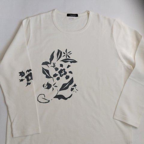 綿 手染め 花柄 Tシャツ