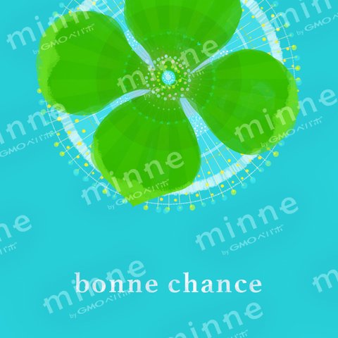 「bonne chance （幸運）」COLOR log. TREE／ 四つ葉のクローバーをモチーフにした絵の待受画像