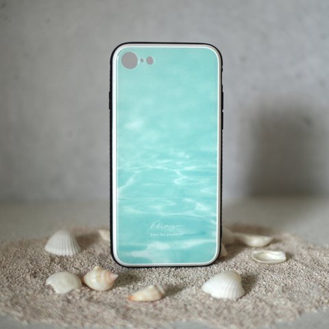 【iPhone7以降】海 写真 ガラスケース