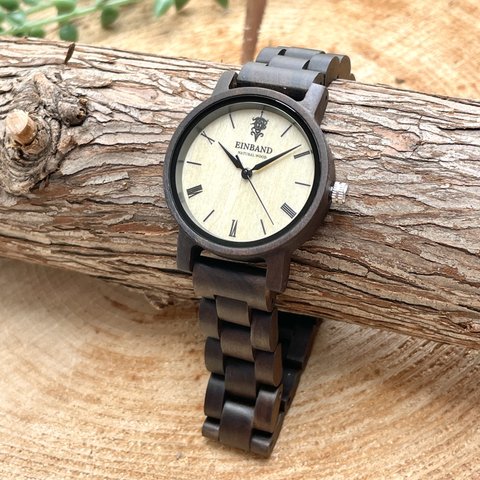 【木製腕時計】EINBAND Reise 定番 木の時計 スタイリッシュ ウッドウォッチ サンダルウッド【32mm】
