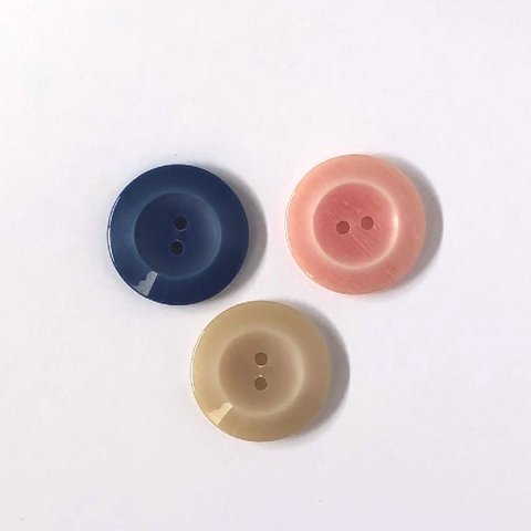 レトロ サークル ボタン カラーMIX 大きめ 27mm 3個セット af-107