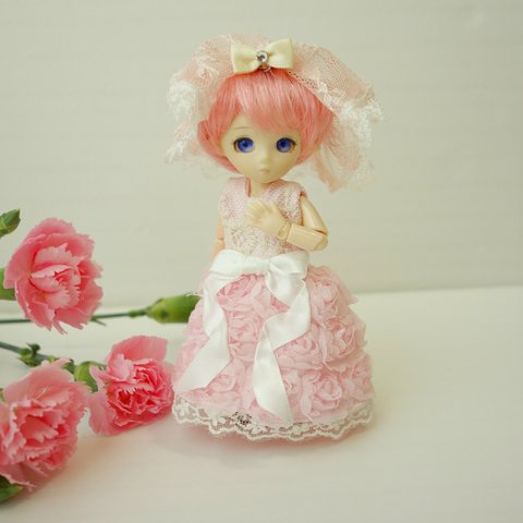 【オビツ11】ウェディングドレス (ピンク)