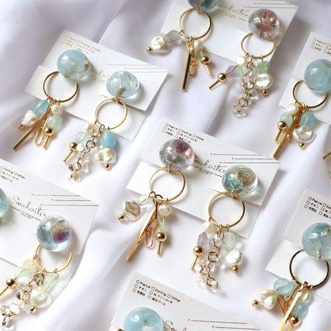 ＜新色＞natural stone charmピアス／イヤリング