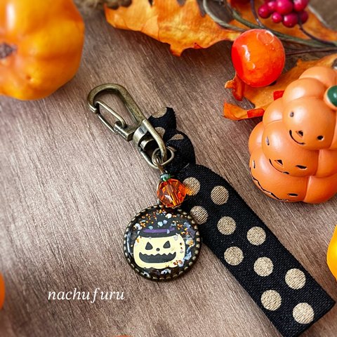 ハロウィン★おばけかぼちゃのキーホルダー
