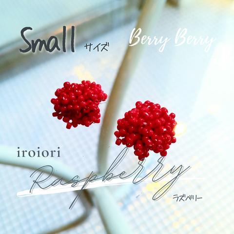 ～ Raspberry ～ ラズベリー【 Smallサイズ 】〈 Berry Berry ! シリーズ 〉 ビーズ イヤリング ピアス サージカルステンレス