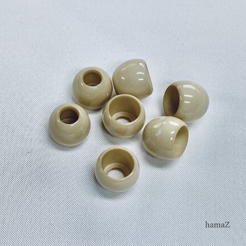 【送料無料】ループエンド13mm　ベージュ20個