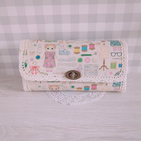 新入荷♡yukiemo生地・ドレスメーカーの長財布(ベージュ)