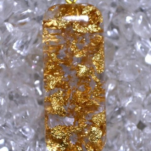 「鉱石」レジン（スティック型：小）【水晶】金箔②