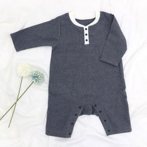 【再販】BABY ふんわり起毛 コットン100% ロンパース (Size 60~80)