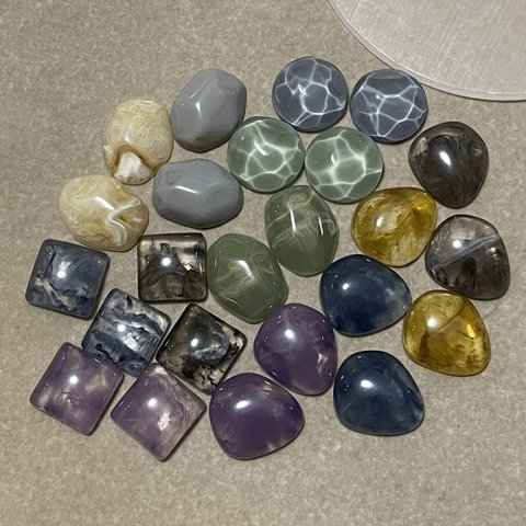 【24pcs】アクリル 樹脂 カボションパーツまとめ売り