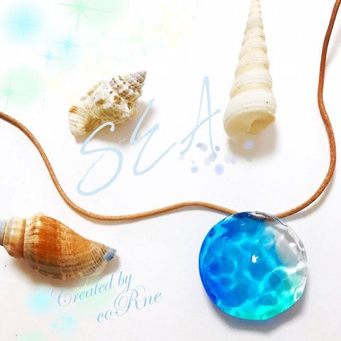 再販×5＊”海と出かける with SEA”  本革チョーカー/ネックレス/ペンダント