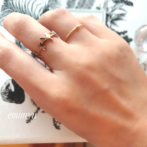 1点限定販売！！Star Fish Pure Gold Ring