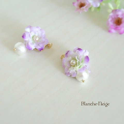 【SALE】＊petit flower earring＊(purple)