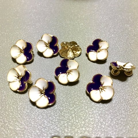 ビオラチャーム　白×紫　すみれ　パンジー　4個