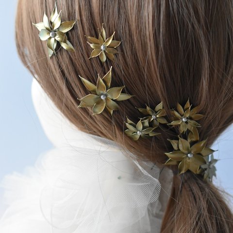 〈ディップアートの髪飾り〉ヘッドドレス　ヘアアクセサリー　ブライダル　ウェディング　結婚式　成人式　卒業式　発表会　ディップアート　アメリカンフラワー