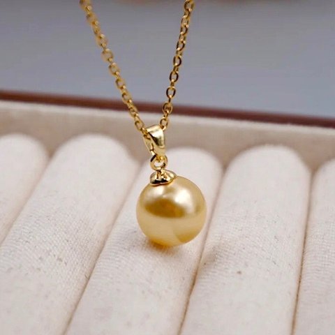 シェルゴールドパール　ナチュラル　淡水真珠　ネックレス　ピアス　18k