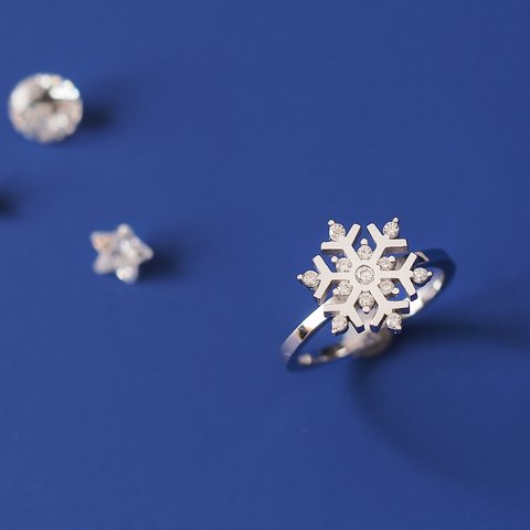雪の結晶 リング 指輪 シルバー925