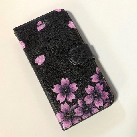 iPhone/Android ハイクオリティー手帳型スマホケース 桜