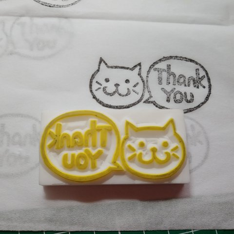 消しゴムはんこ『Thank You ねこ』♪