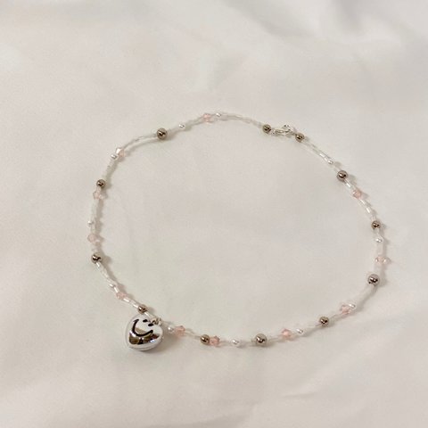 Heart smile mark necklace