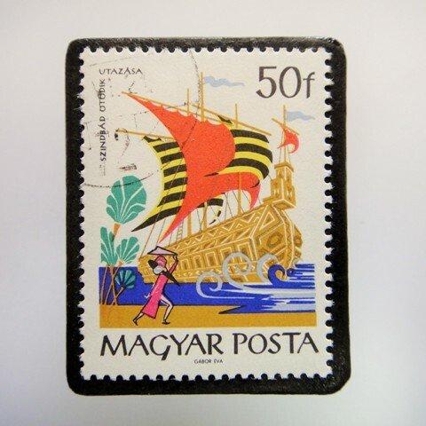 ハンガリー　アラビアンナイト切手ブローチ4812