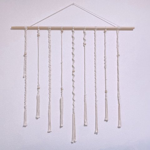 「受注制作」マクラメ編みの壁掛けフォトフレーム