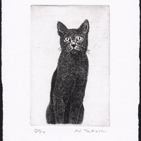 黒い猫・2009 / 銅版画 (作品のみ）