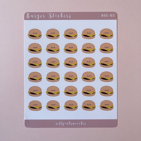 シールシート　2枚/セット　手帳シール　日記、ノートデコシール　Burger Stickers Fastfood Stickers