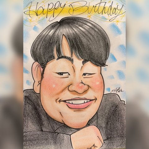 似顔絵オーダー　お誕生日　記念日　還暦　プレゼント　ウエルカムボードなど