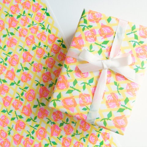 【WRAPPING PAPER】Rose（4枚入り/ラッピングペーパー）