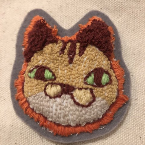 ねこ にゃんこ ワッペン 手刺繍