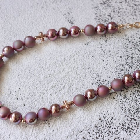 【6/4販売】accent pearl ○aurora Bordeaux ○【ネックレス】