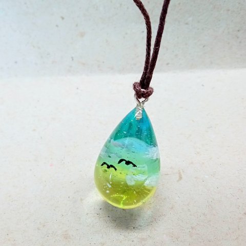 B品 【空雫 ／新しい一日の朝空】　雲レジン　ネックレス　ペンダント　アクセサリー