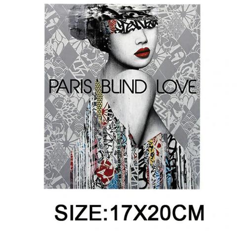 アイロン転写シート　PARIS BLIND LOVE　モノトーン　