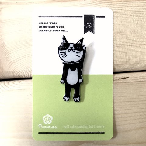 【NEW】Monochrome Cat Brooch（ブローチ）白黒ネコさんブローチ
