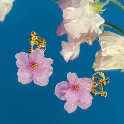 ゆれる桜　ピアス/イヤリング