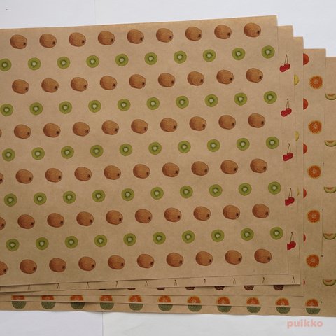 紙製ブックカバー　フルーツ2（カラー）　A3判（5枚セット）
