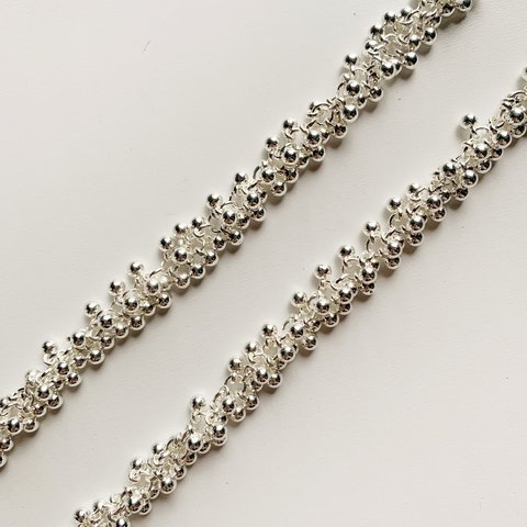 ◉再入荷◉【1pcs(10cm) silver #12-6】mini silver tsubutsubu chain つぶつぶ/チェーン/タッセル/人気/ボール/ボリューム/シルバー/