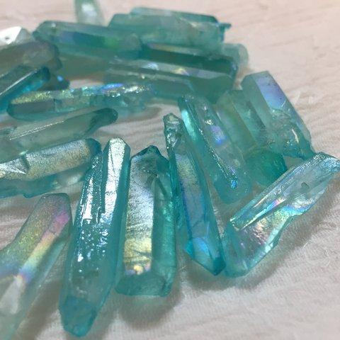 再販★ 天然水晶 氷柱カット オーロラブルー 20g